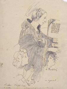 A Szűzanya Filippo Lippi Szent Bernát látomása című művéből alkotó: Santiago Rusiñol